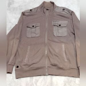 Marc Ecko Cut and Sew Zip Up Sweater Gray Size XXL/2XL